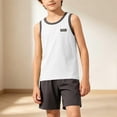 thumbnail image 6 of KPOPLK 2Pcs Youth Boys Basketball Jersey Clothes Kids Sports Tracksuit Sleeveless Tank Tank Top and Mesh Shorts Outfit Set 4-16 Years Beige Size 12-13 Years, 6 of 9
