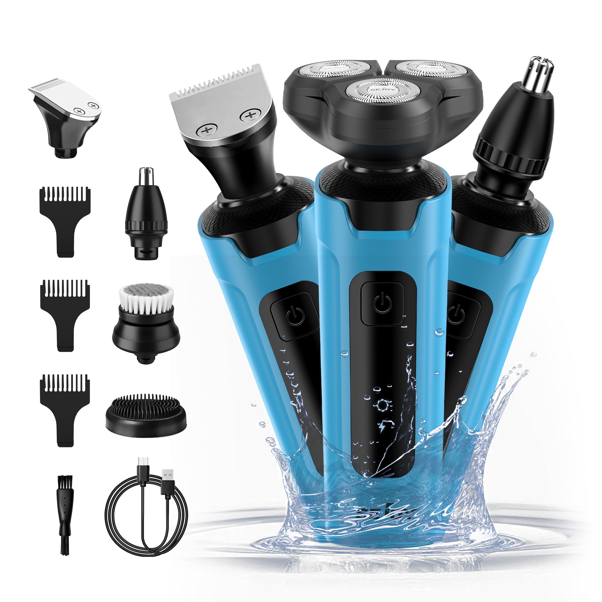 Sejoy Electric Razor for Men face, 5 in 1 Shavers for Men pubic Hair