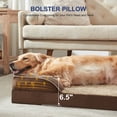 thumbnail image 3 of Extra Large Orthopedic Dog Bed, Waterproof Dog Couch Bed with Removable Washable Cover, Dog Sofa Bed X Large, Egg Crate Foam, Waterproof Lining, Nonskid Bottom, Brown, 42in, 3 of 8