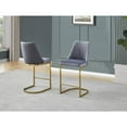 thumbnail image 2 of Dark grey counter height chairs with gold chrome base (Set of 2), 2 of 3