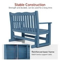 thumbnail image 6 of Patio Glider Loveseat Chair, 2 Person Outdoor Bench with 800 lbs Weight Capacity, All-Weather HIPS Patio Chair Swing Rocking Bench for Garden, Backyard, Porch, Blue, 6 of 8