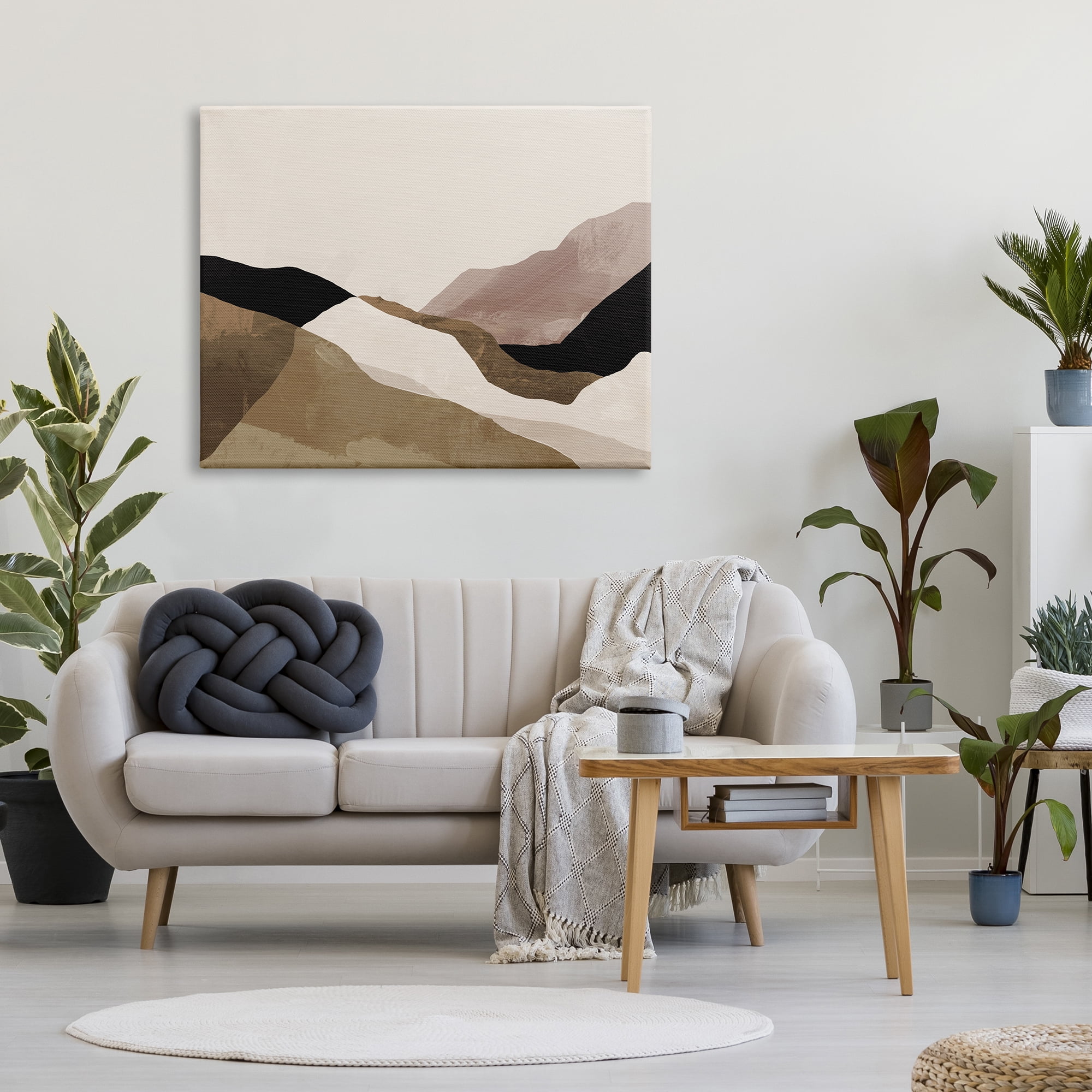 Stupell Industries Abstract Desert Dunes Collage Abstract Painting Gallery Wrapped Canvas Art Print Wall Art, 48 x 36