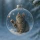 thumbnail image 1 of Cute Cats 2D Flat Christmas Pendant, Christmas Tree Decoration Flat Pendant, elegant 2D design, holiday-themed, gift idea, metal frame, for bedroom, lightweight, easy to hang, durable, for home decor, 1 of 9