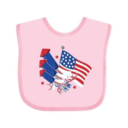 

Inktastic USA Flag Patriotic 4th of July Gift Baby Boy or Baby Girl Bib