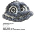 thumbnail image 3 of Women Bucket Hat Keep Warm Handmade Trendy Openwork Plush Bucket Hat, 3 of 5
