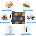 thumbnail image 5 of 3 Size Reusable Food Storage Bags Set Airtight Zipper Closure Lunch Snacks Travel Organizer Halloween Pumpkin and Spider Webs, 5 of 8
