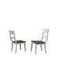 thumbnail image 4 of 5-Piece Solid Wood Extendable Dining Set in White & Brown, 4 of 8