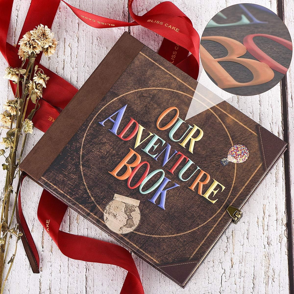 Adventure Book Travel Diary & Scrapbook - Retro-Style Photo Album, Vintage Guestbook for DIY Memories, Anniversary, Wedding, Baby, Travel, or Valentine's Day Gift