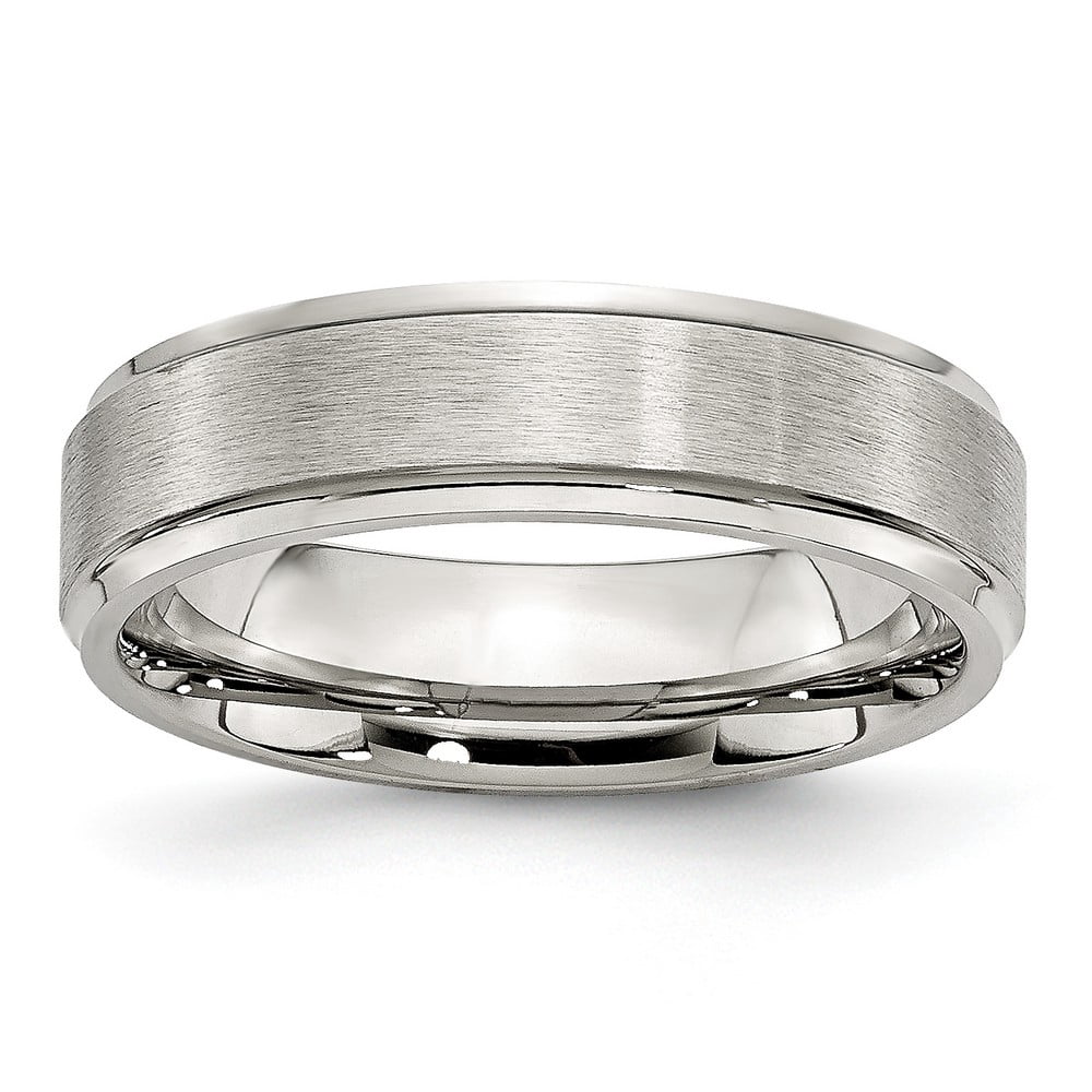 Jewelry Stores Network Mens 6mm Brushed Stainless Steel