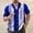 Sapphire, variant on Mens Casual Vintage Bowling Shirt Retro Striped Short Sleeve Button Down Shirts