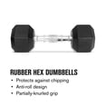 thumbnail image 4 of Weider Haltère Hexagonal en Caoutchouc 35 lb Poignée Moletée Simple Gym à Domicile, 4 of 5