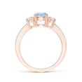 thumbnail image 2 of ANGARA Natural Classic Three Stone Aquamarine and Diamond Ring in 14K Rose Gold for Women (Size-6mm) | March Birthstone, Birthday, Anniversary, Jewelry Gift for Women | Natural Aquamarine Ring, 2 of 9