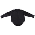 thumbnail image 2 of Blusa de satén ANGGREK de manga larga negra con cuello vuelto, 2 of 8