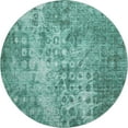 thumbnail image 2 of Addison Rugs Mayfield Washable Transitional Ikat Teal Round Rug, 8' x 8', 2 of 5