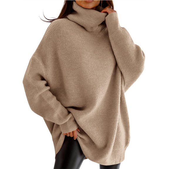 Long Sleeve Winter Fashion Women Turtleneck Pullovers Batwing Knit Sweater