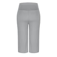 thumbnail image 5 of SBYOJLPB Women's Capris Casual Solid Color Elastic Waist Straight Leg Pants, 5 of 6