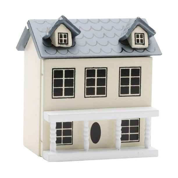 Adornos de muebles en miniatura para casa de muñecas a escala 1/12, decoración artesanal de villa de madera Beige