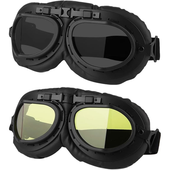 Motorcycle Goggles, Vintage Pilot Style Riding Goggle