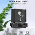 thumbnail image 2 of Spdif & Audio Switch 3 in 1 Out Optical Splitter Toslink Digital Optical Audio Switch 3X1 Adapter, 2 of 5