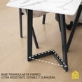 thumbnail image 4 of Juego de Comedor Estilo Mármol Ninon ALBA con 4 Sillas de Vinipiel Gris, 4 of 6