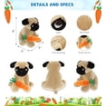thumbnail image 3 of DolliBu Happy Easter Super Soft Plush Pug Dog with Carrot - Cute Stuffed Animals with Carrot Plush Toy, Perfect Easter Gift, Spring Easter Plush Animal - 8 Inches, 3 of 7