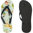 thumbnail image 3 of GZHJMY Flip Flops Slippers Tropical Animal Zebra Flamingo Elephant for Women Girl Men Sandals Beach Summer Shower Slippers Shoes, 3 of 5
