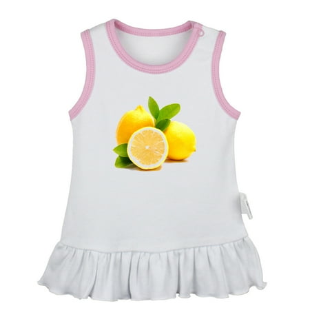 

Fruit Lemon Pattern Dresses For Baby Newborn Babies Skirts Infant Princess Dress 0-24M Kids Graphic Clothes (White Sleeveless Dresses 12-18 Months)
