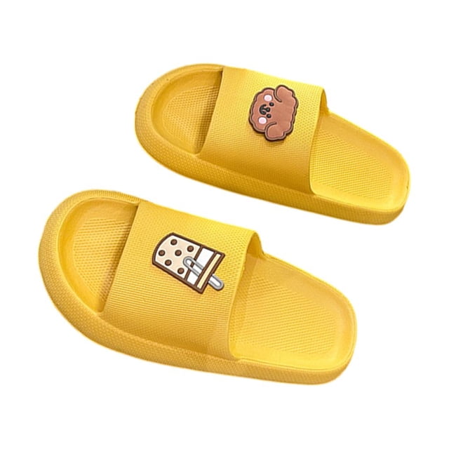 maskred Fashionable Men Slippers - Lightweight And Comfortable Easy To Clean Soft Thick Bottom Stylish Platform Open Toe Yellow 44/45.1