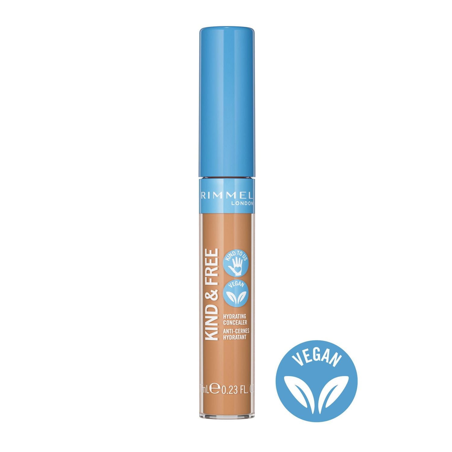 Rimmel Cache-cernes Kind & Free™, avec un complexe antioxydant de vitamines E, B5 et d'aloe vera, fini éclatant, 100% végétalien & Sans Cruauté Correcteur pur, sain & végétalien
