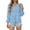 Blue, variant on MIXUE Boho Tops For Women Summer Solid Color V Neck Long Sleeve Lace Hollow Out Blouse Cardigan T Shirts Daily-Wear,White,M
