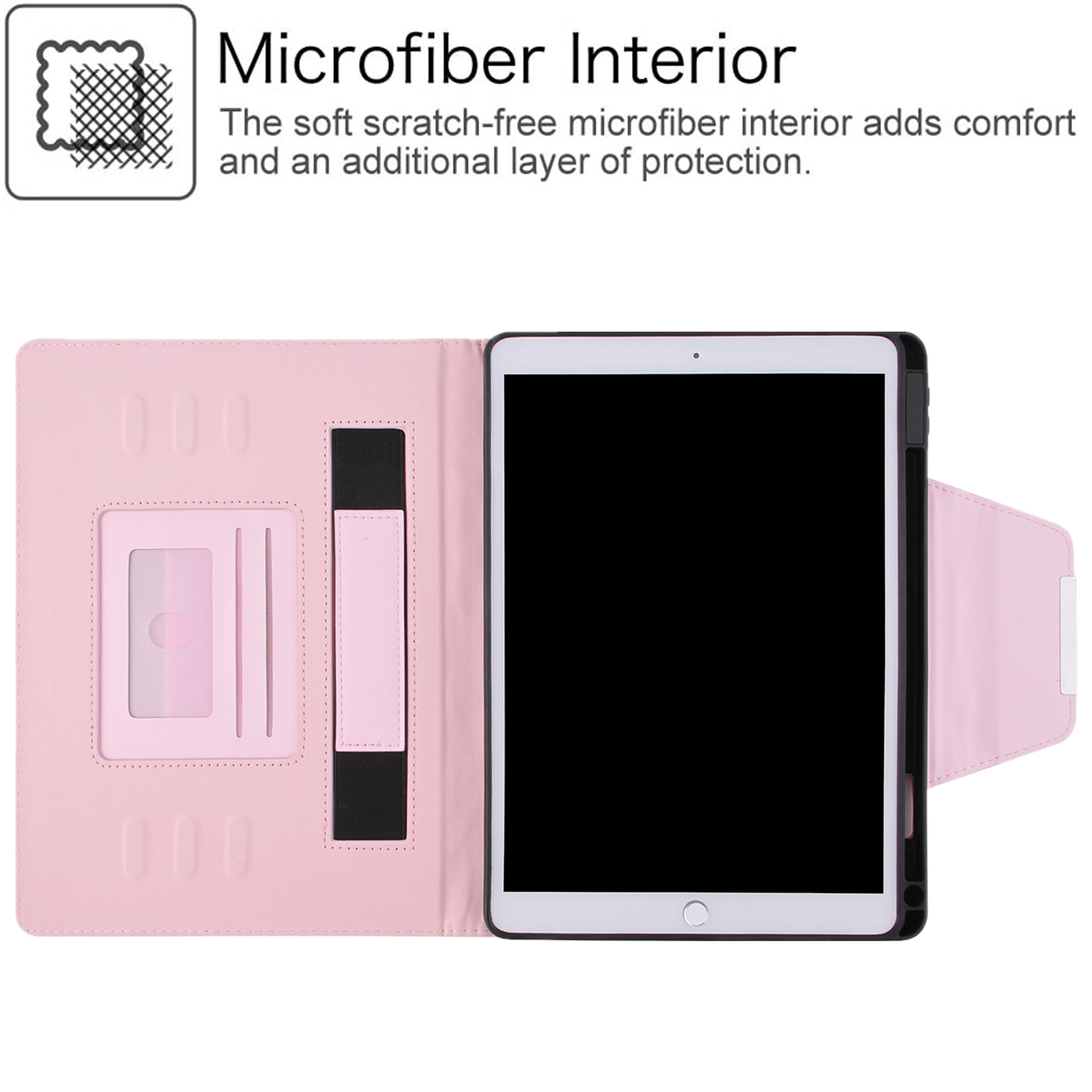 Dteck Case for iPad 10th Generation Case 10.9 Inch 2022, Premium Leather Folio Stand Cover with Pencil Holder Hand Strap - Auto Wake/Sleep and Multiple Viewing Angles,Pink