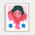 thumbnail image 2 of In Her Arms - India Illustration Modern Art Pop Art Floral Geometric Abstract Minimalist Flowers Unframed Wall Art Print 36 x 48 inches, 2 of 13