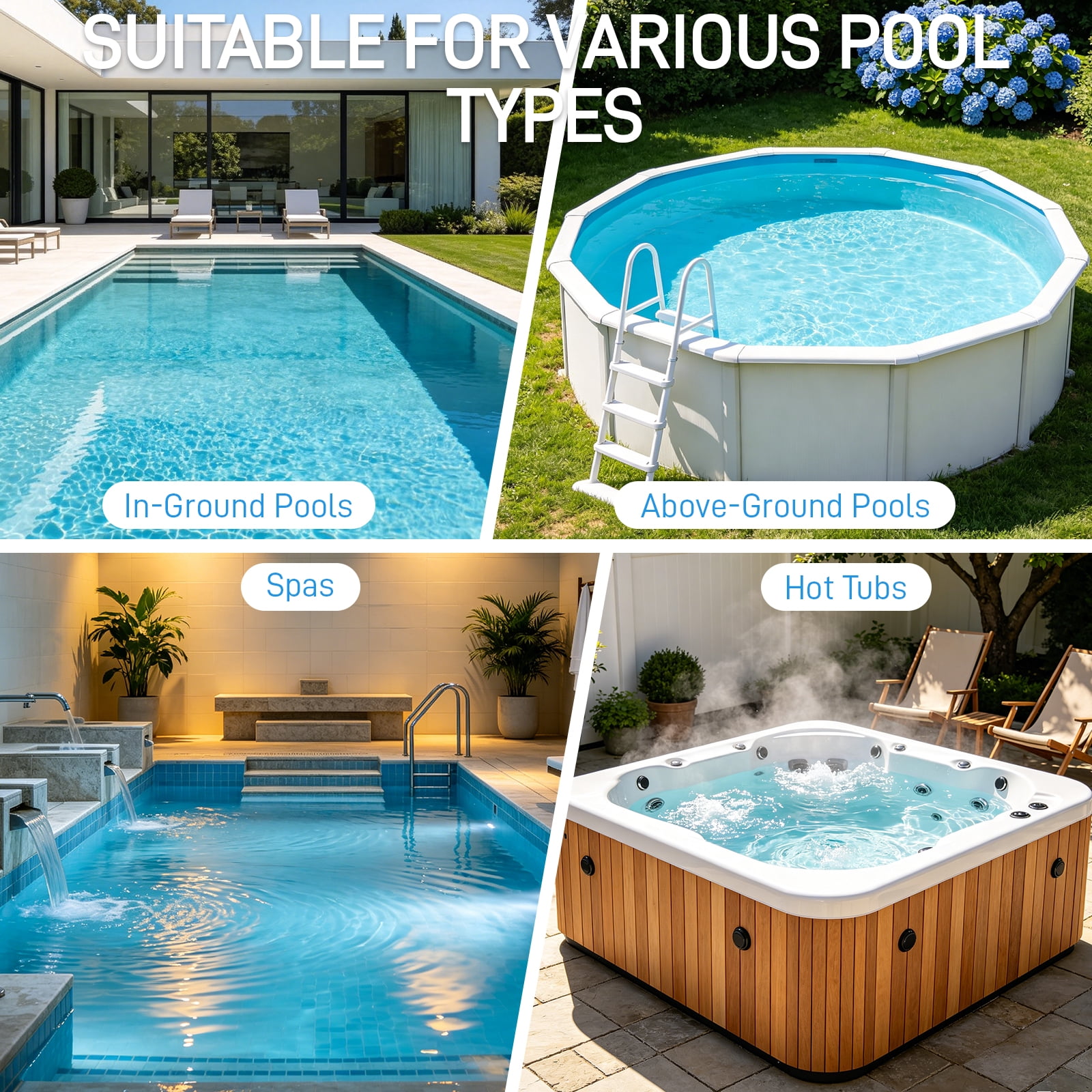 Ktaxon Cordless Pool Vacuum Cleaner with Adjustable Pole, Rechargeable Handheld Pool Cleaner, 18.5 GPM Suction, Dual Cleaning Modes, 2 Filters, for In-Ground Pools, Above-Ground Pools