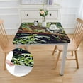 thumbnail image 2 of HAOXIT Animal Square Tablecloth, on Branch in Exotic Leaf Square Dining Table Cover, Fits Square Table, for Outdoor Indoor Holiday Picnic Party Cloth, Brown Green white, 2 of 8