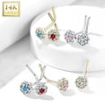 thumbnail image 2 of Nose Ring L-Bend with Prong CZ Gem Paved Outer Circle 6 Point Flower 14kt GD 20g, 2 of 8