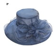 thumbnail image 2 of Kyusrd Flower Net Yarn Sun Hat Beach Sunscreen Sunhat Female Organza Top Hat, 2 of 2