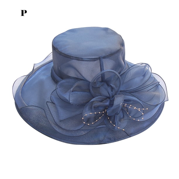 Flor Red Hilo Sombrero para el sol Playa Protector solar Sombrero para el sol Mujer Organza Sombrero de copa Wmkox8yii jkg5767