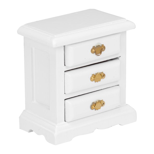 Minkissy Armoire de Rangement Petite en Bouleau Blanc pour Amateurs de Mini Meubles Lot de 1