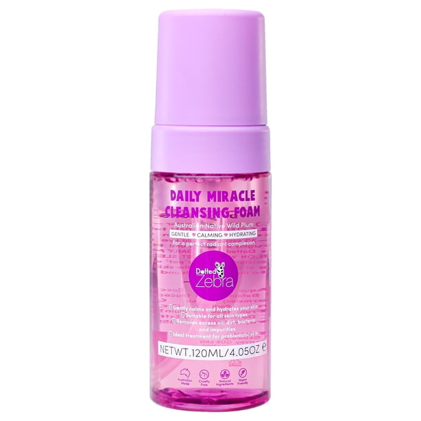 Espuma limpiadora Daily Miracle de Dotted Zebra para mujeres - Limpiador de 4.05 oz
