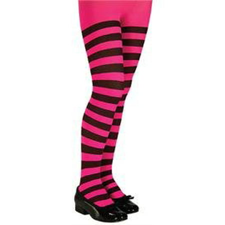 Rubie's Costume Co Child Pink/Black Striped Tights Costume, Large