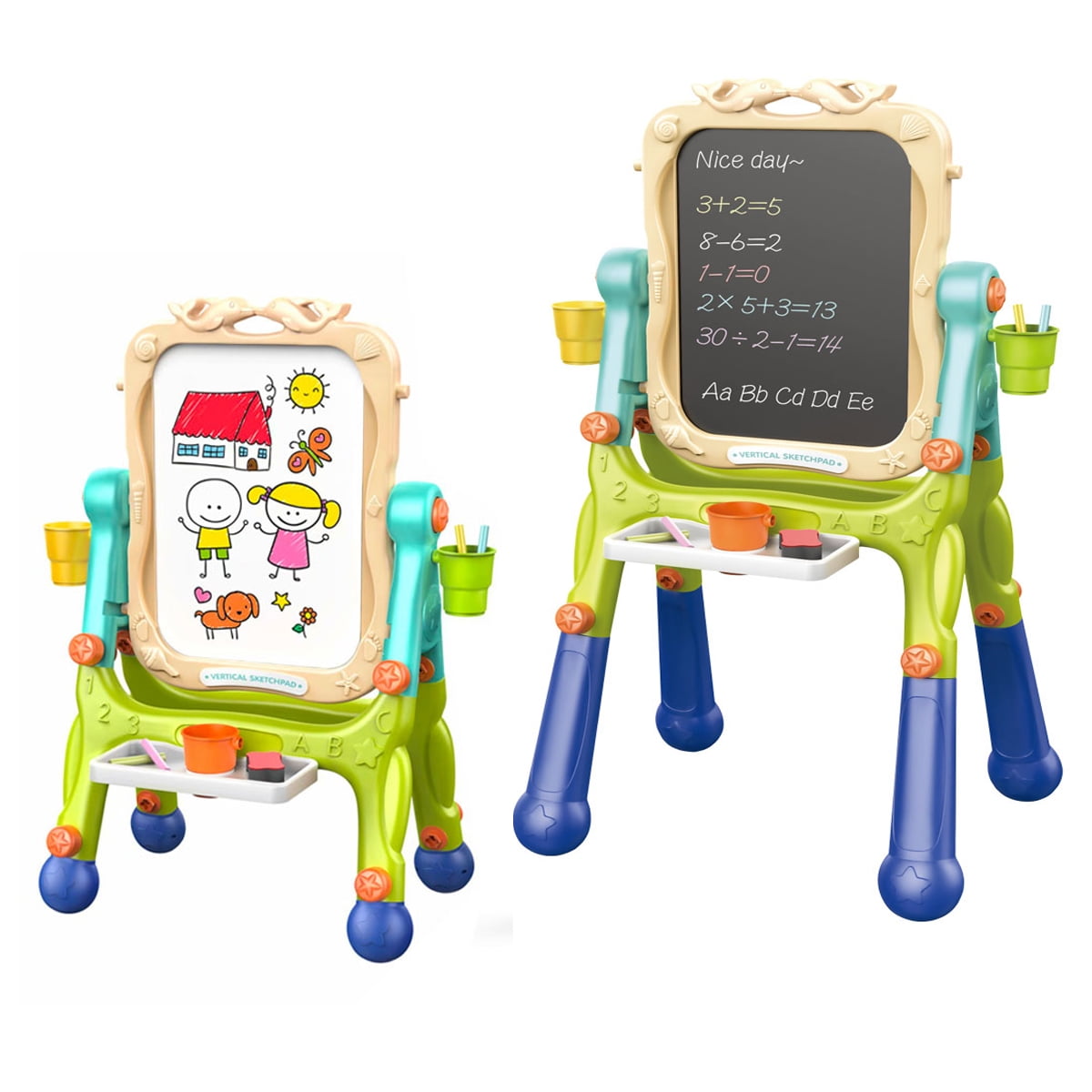 Ealing Art Easel for Kids, 3 in 1 Double Sided Standing Toddlers Easel