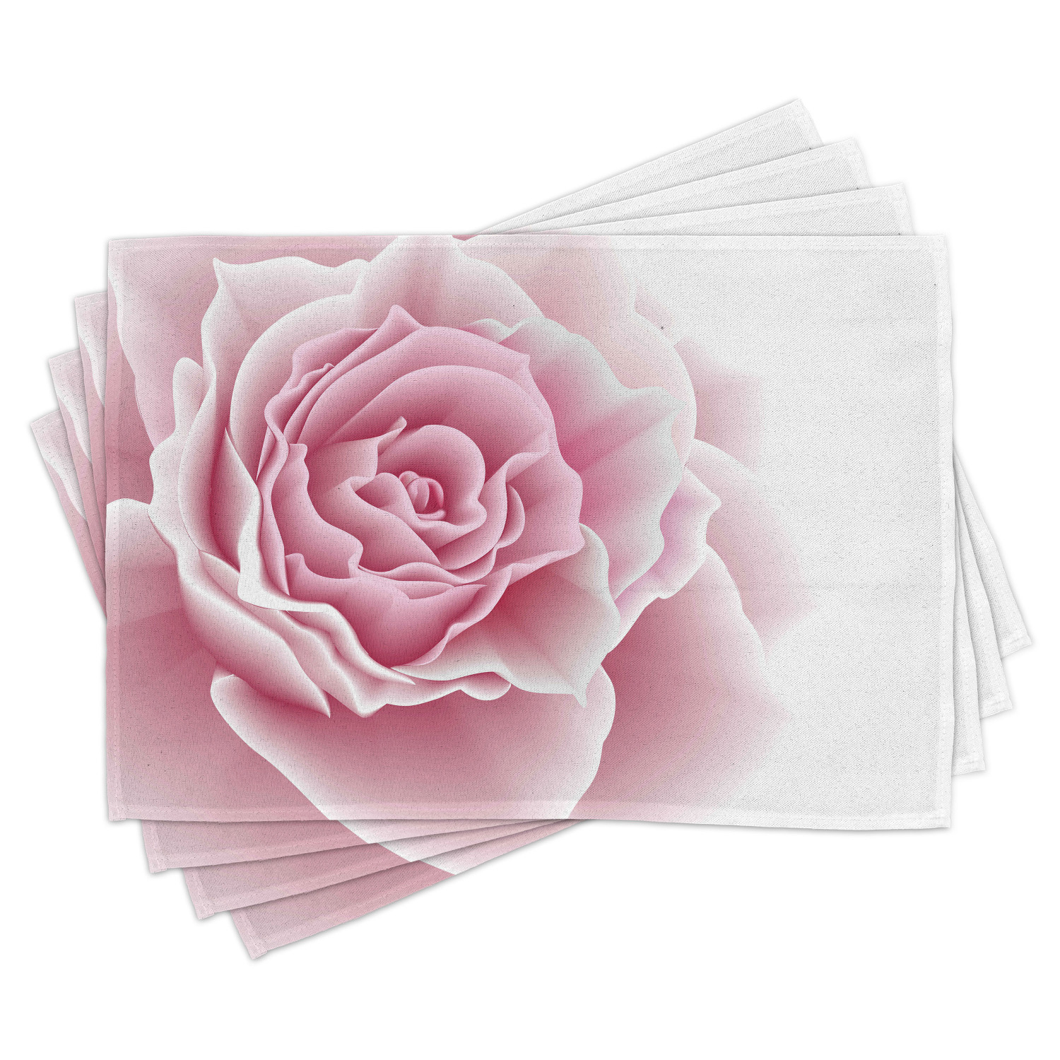 Light Pink Placemats Set of 4 Romantic Rose Petals Beauty Bouquet
