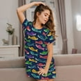 thumbnail image 3 of Naloa Colorful Carp Streamer 1 Print Women Nightgowns,Womens Loungewear,Short Sleeve Sleepwear,Comfy Ladies Nightdress, 3 of 6