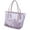 Purple, variant on GOOHOCHY Blue Transparent Tote Bag with Zipper for Travel or Business Trip Lightweight PU Leather Durable Use 10.5x6.5x13 inches