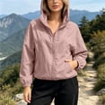 thumbnail image 5 of Snorda Womens Jacket Full Zip Windbreaker Jacket Long Sleeve Coat with Pockets Casual Loose Fits Solid Color Jackets For Fall Daily Outing Wear, 5 of 6