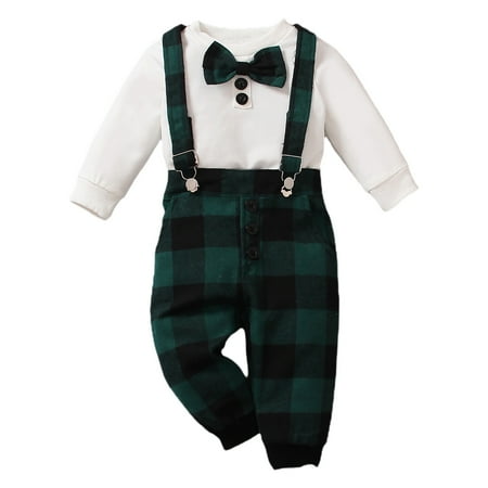 

Toddler Boy Sweatshirt Set Green Toddler Boys Long Sleeve Christmas Shirt Tops And Pants 3Pcs Child Kids Gentleman Bowtie Fall Winter Set&Outfits Overalls 18-24 Months