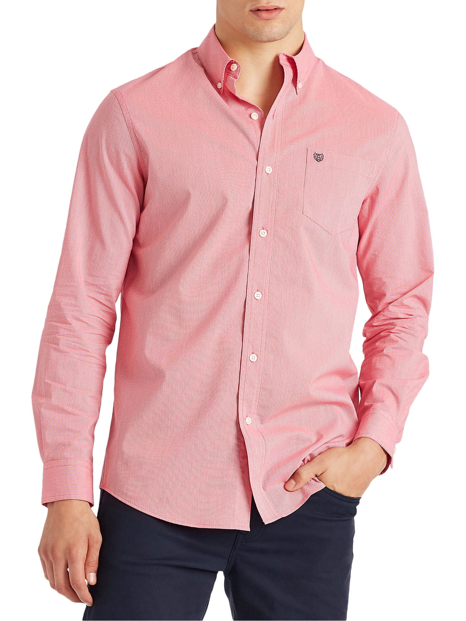 Chaps Men's Long Sleeve Solid Easy Care Button Down Shirt
