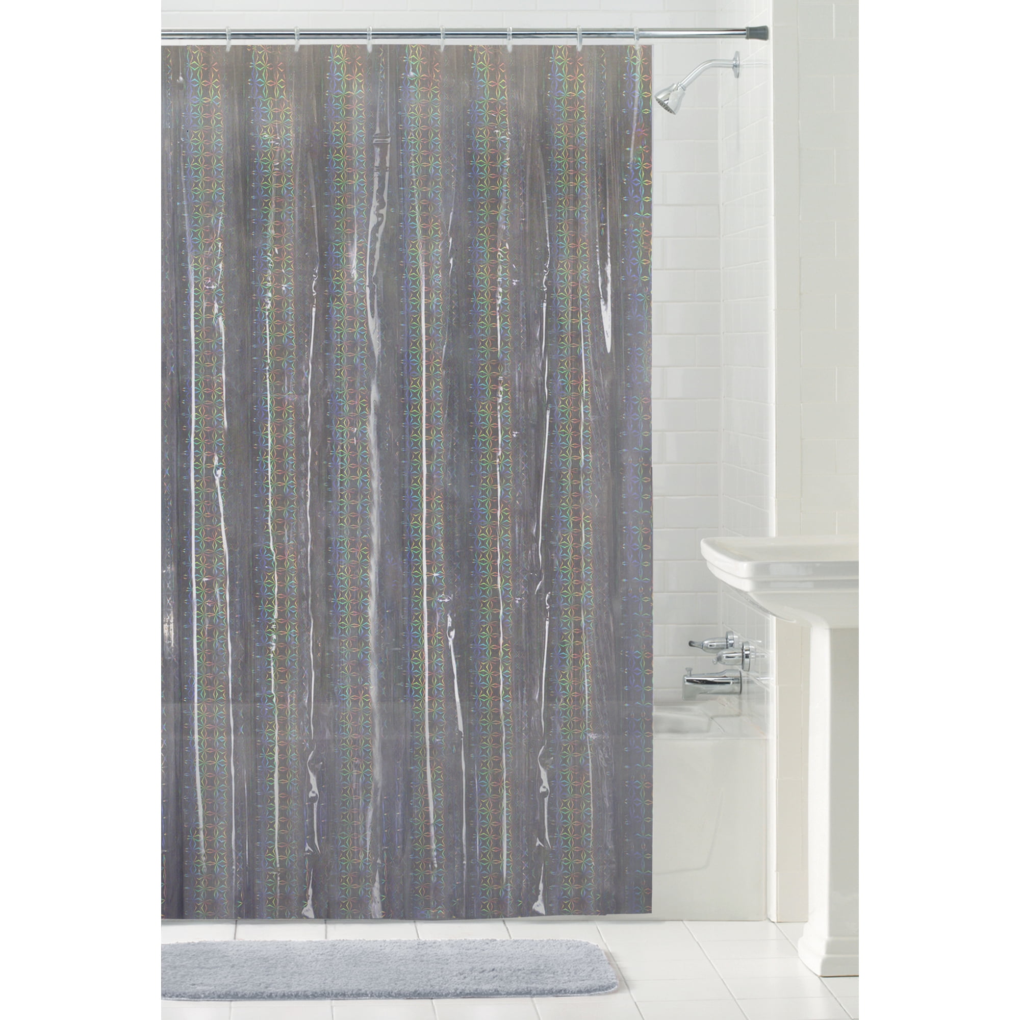 Mainstays Luminous Extra Long Peva, Extra Long Fabric Shower Curtain Liner 84