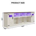 thumbnail image 6 of ChVans 95" Farmhouse TV Stand for 90/100"TV with LED Lights and Power Outlets, Large Entertainment Center with 2 Barn Doors Storage Cabinet & 6 Semi-Open Compartments for Living Room, White, 6 of 10