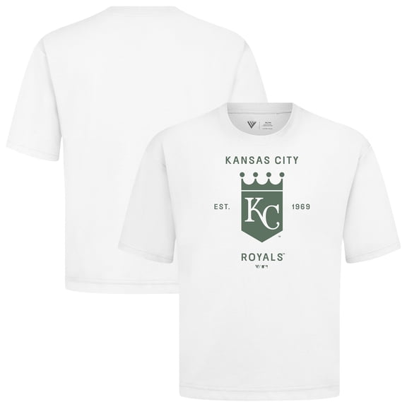 Men's Levelwear White Kansas City Royals Crossway Oversized Luxe Signature Knit T-Shirt